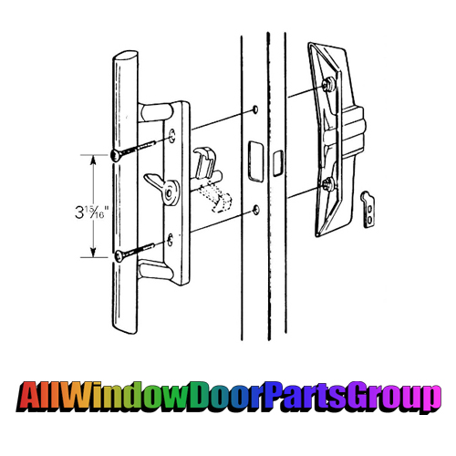 Sliding Patio Door Handle without Cylinder Lock ALL WINDOW DOOR PARTS